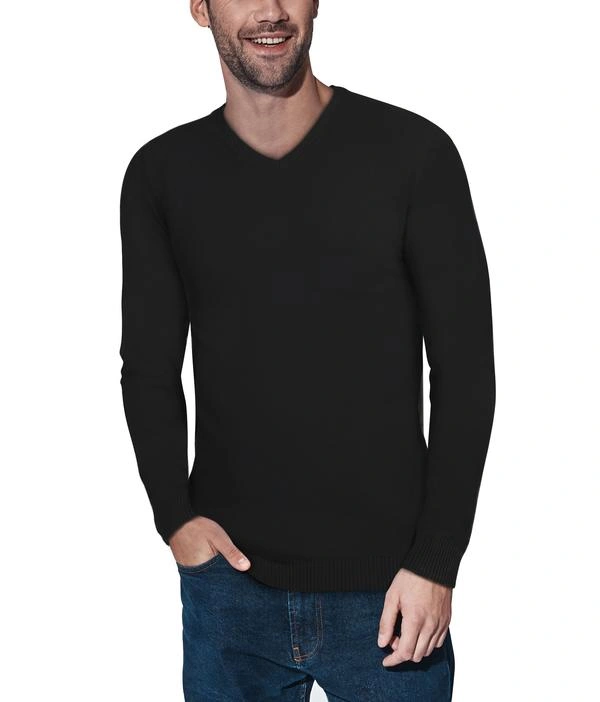 Elegancki sweter z V-neckiem XRAY – idealny dla stylowych mężczyzn, czarny kolor.